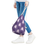 Purple Virgo Zodiac Pattern Print Drawstring Bag
