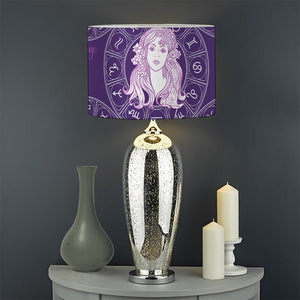 Purple Virgo Zodiac Pattern Print Drum Lamp Shade