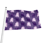 Purple Virgo Zodiac Pattern Print Flag