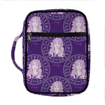 Purple Virgo Zodiac Pattern Print Front Pocket Bible Bag