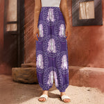 Purple Virgo Zodiac Pattern Print Harem Pants