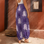 Purple Virgo Zodiac Pattern Print Harem Pants