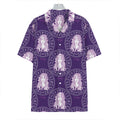 Purple Virgo Zodiac Pattern Print Hawaiian Shirt