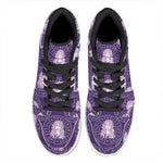 Purple Virgo Zodiac Pattern Print High Top Leather Sneakers