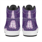 Purple Virgo Zodiac Pattern Print High Top Leather Sneakers