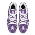 Purple Virgo Zodiac Pattern Print High Top Leather Sneakers