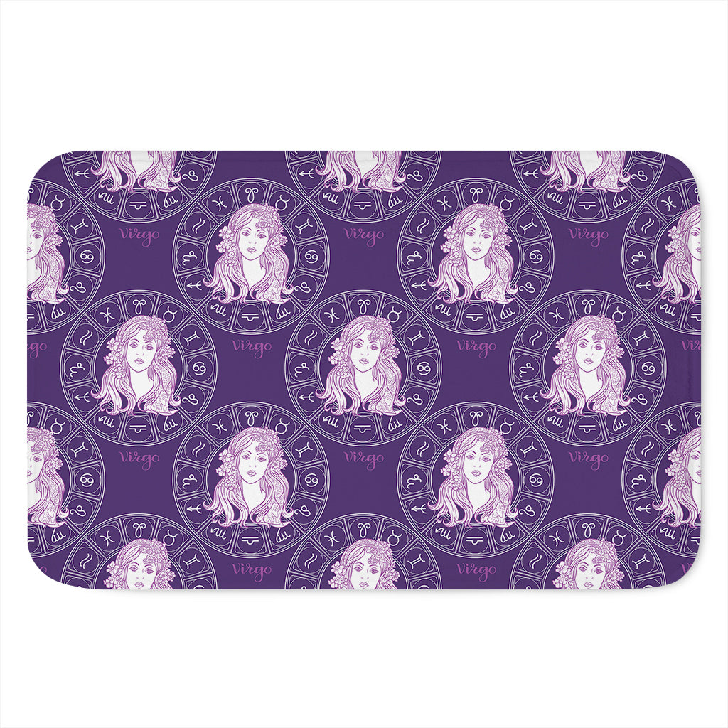 Purple Virgo Zodiac Pattern Print Indoor Door Mat