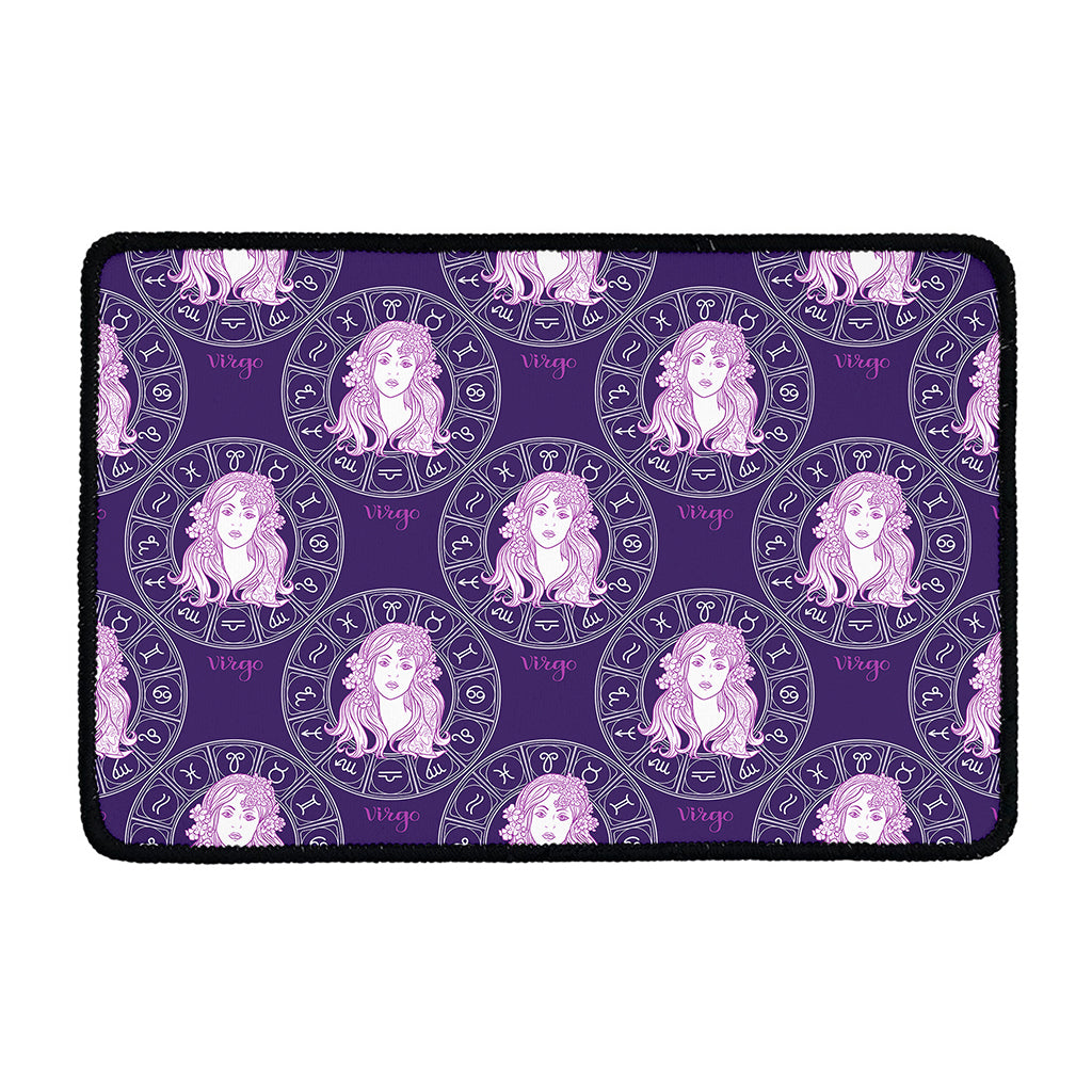 Purple Virgo Zodiac Pattern Print Kitchen Mat