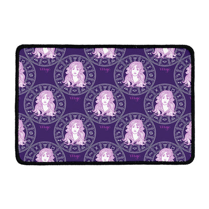 Purple Virgo Zodiac Pattern Print Kitchen Mat