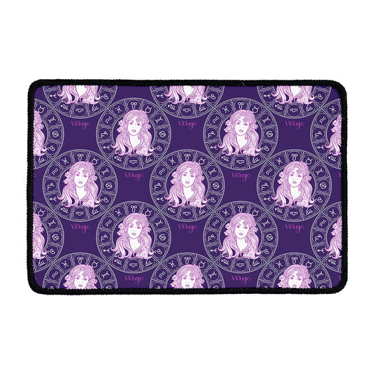Purple Virgo Zodiac Pattern Print Kitchen Mat