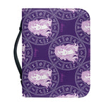 Purple Virgo Zodiac Pattern Print Leather Bible Cover