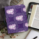Purple Virgo Zodiac Pattern Print Leather Bible Cover