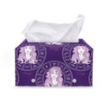 Purple Virgo Zodiac Pattern Print Leather Tissue Box Cover