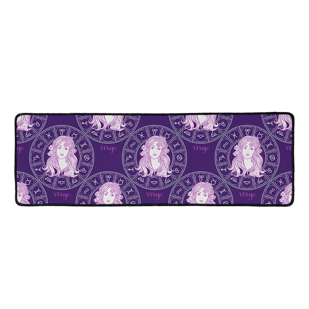 Purple Virgo Zodiac Pattern Print Long Kitchen Mat