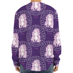 Purple Virgo Zodiac Pattern Print Long Sleeve Baseball Jersey