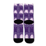 Purple Virgo Zodiac Pattern Print Long Socks