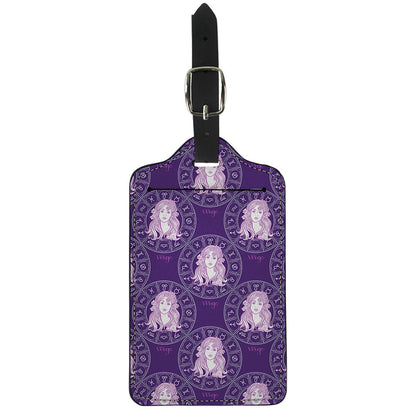 Purple Virgo Zodiac Pattern Print Luggage Tag