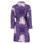 Purple Virgo Zodiac Pattern Print Men's Bathrobe