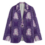 Purple Virgo Zodiac Pattern Print Men's Blazer