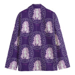 Purple Virgo Zodiac Pattern Print Men's Blazer