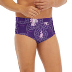 Purple Virgo Zodiac Pattern Print Men's Briefs