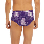 Purple Virgo Zodiac Pattern Print Men's Briefs