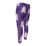 Purple Virgo Zodiac Pattern Print Men's Compression Pants