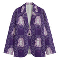 Purple Virgo Zodiac Pattern Print Men's Cotton Blazer
