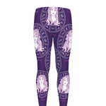 Purple Virgo Zodiac Pattern Print Men's leggings