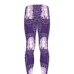 Purple Virgo Zodiac Pattern Print Men's leggings