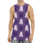 Purple Virgo Zodiac Pattern Print Men's Muscle Tank Top