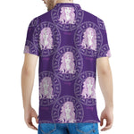 Purple Virgo Zodiac Pattern Print Men's Polo Shirt