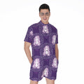 Purple Virgo Zodiac Pattern Print Men's Romper