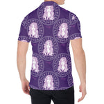 Purple Virgo Zodiac Pattern Print Men's Shirt