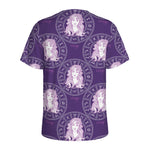 Purple Virgo Zodiac Pattern Print Men's Sports T-Shirt