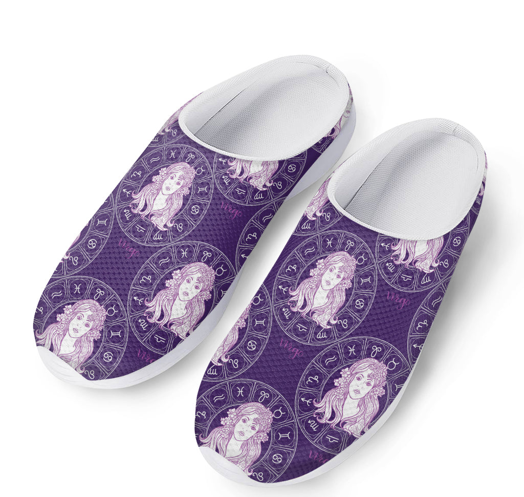 Purple Virgo Zodiac Pattern Print Mesh Casual Shoes