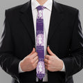 Purple Virgo Zodiac Pattern Print Necktie