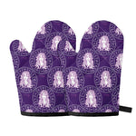 Purple Virgo Zodiac Pattern Print Oven Mitts