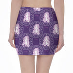 Purple Virgo Zodiac Pattern Print Pencil Mini Skirt