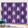 Purple Virgo Zodiac Pattern Print Pencil Pleat Curtains