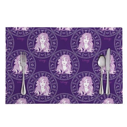 Purple Virgo Zodiac Pattern Print Placemat