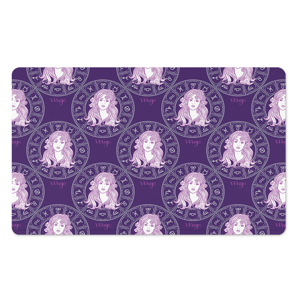 Purple Virgo Zodiac Pattern Print Polyester Doormat