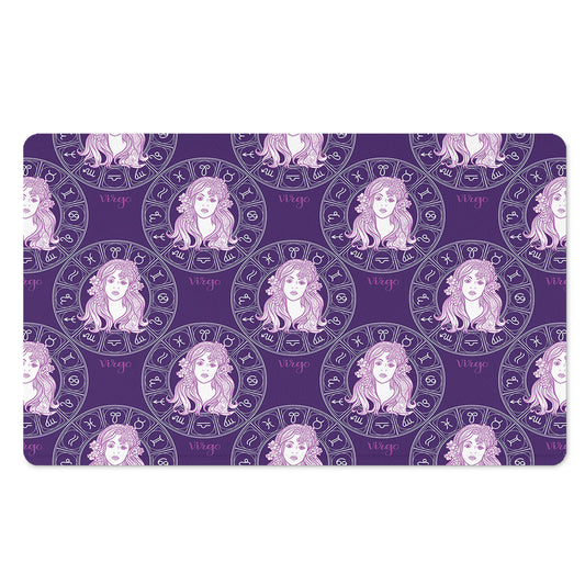 Purple Virgo Zodiac Pattern Print Polyester Doormat