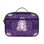 Purple Virgo Zodiac Pattern Print Portable Lunch Bag