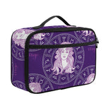 Purple Virgo Zodiac Pattern Print Portable Lunch Bag