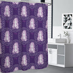 Purple Virgo Zodiac Pattern Print Premium Shower Curtain