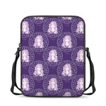 Purple Virgo Zodiac Pattern Print Rectangular Crossbody Bag