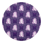 Purple Virgo Zodiac Pattern Print Round Blanket