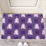 Purple Virgo Zodiac Pattern Print Rubber Doormat