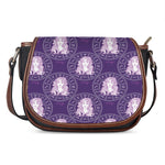 Purple Virgo Zodiac Pattern Print Saddle Bag